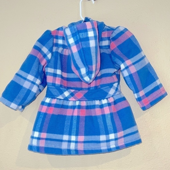 Disney Princess Cinderella plaid button jacket coat with hood Girls Sz 12 months - Picture 4 of 5